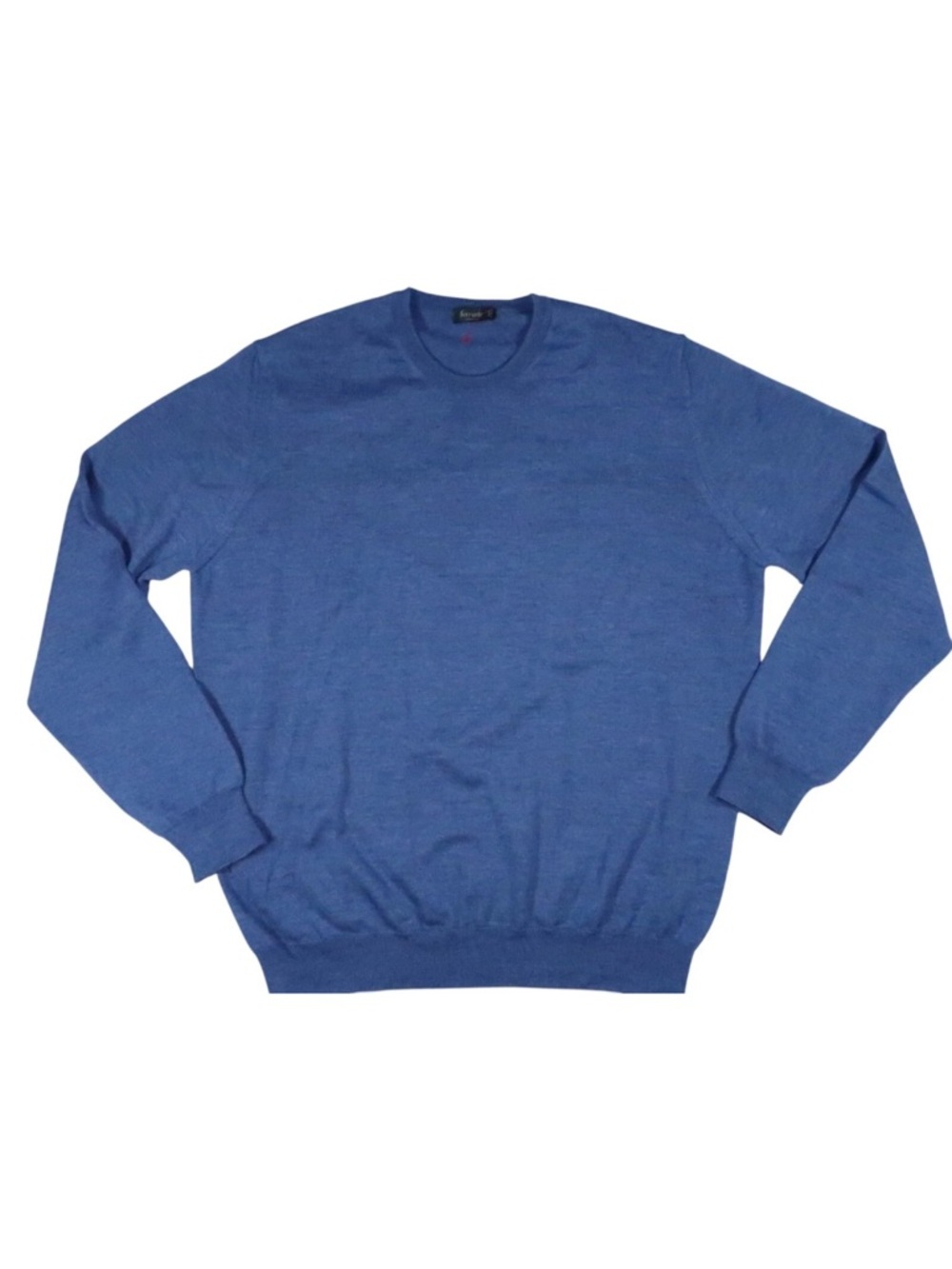 Mens FERRANTE Merino Wool Crew Neck Pullover Sweater Italy Steele Blue XL NEW